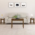 vidaXL Tables gigognes 3 Pièces Marron miel Bois de pin massif