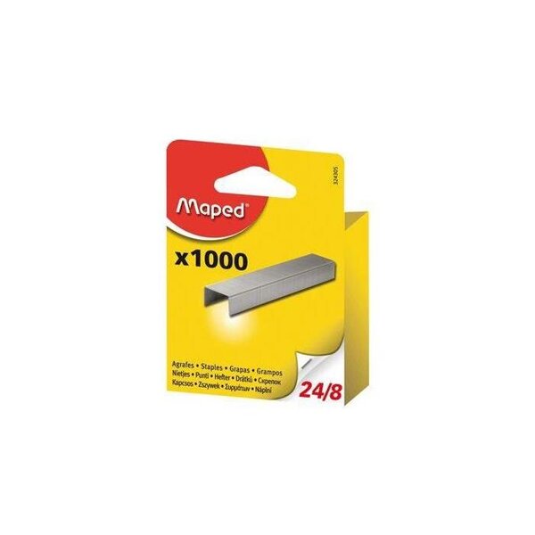 Bte de 1000 Agrafes 24/8 Zinguées MAPED