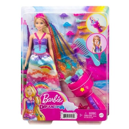 Barbie - poupée barbie princesse tresses magiques avec extensions