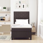 vidaXL Lit Box Spring avec Matelas Marron Foncé Simple Tissu