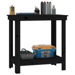 vidaXL Banc de travail Noir 80x50x80 cm Bois de pin massif