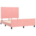 vidaXL Cadre de lit avec tête de lit Rose 140x200 cm Velours