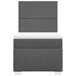 vidaXL Sommier à lattes de lit et matelas Gris foncé 90x190 cm Tissu
