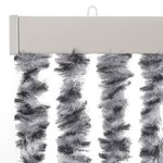 vidaXL Rideau anti-mouches gris et noir et blanc 100x230 cm chenille