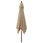 vidaXL Parasol de jardin avec mât en bois taupe 300x300x273 cm