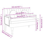 vidaXL Banc avec coussins marron foncé 113x64 5x75 5 cm tissu
