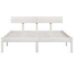 vidaXL Cadre de lit Blanc Bois de pin massif 150x200 cm Très grand