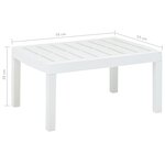 vidaXL Table de jardin Blanc 78x55x38 cm Plastique