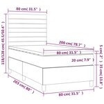 vidaXL Sommier à lattes de lit et matelas Gris clair 80x200 cm Velours