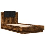 vidaXL Cadre de lit tête de lit chêne fumé 75x190 cm bois ingénierie