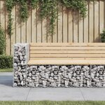 vidaXL Banc de jardin design gabion 122x71x65 5 cm bois massif de pin