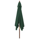 vidaXL Parasol de jardin avec mât en bois vert 300x300x273 cm