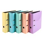 Classeur à levier en carton exacompta prem touch aquarel exacompta a4 - dos 8 cm couleurs assorties - lot de 10