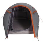 vidaXL Tente de camping tunnel 3 personnes gris et orange imperméable