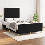 vidaXL Cadre de lit avec tête de lit Noir 120x200 cm Tissu