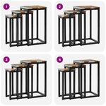 vidaXL Tables gigognes 3 Pièces Bois de teck massif et polyrésine