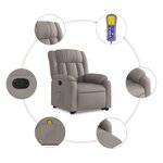 vidaXL Fauteuil inclinable de massage Taupe Tissu