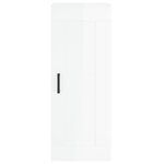 vidaXL Buffet haut Blanc brillant 34 5x34x180 cm Bois d'ingénierie