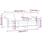 vidaXL Canapé 3 places avec oreillers décoratifs crème 180 cm tissu