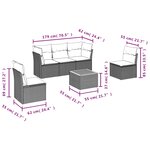 vidaXL Salon de jardin avec coussins 6Pièces mélange beige résine tressée