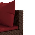 vidaXL Salon de jardin 6 Pièces avec coussins Marron Résine tressée
