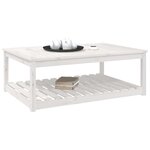 vidaXL Table de jardin blanc 121x82 5x45 cm bois massif de pin