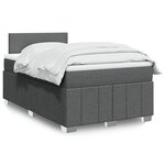 vidaXL Sommier à lattes de lit avec matelas Gris foncé 120x200cm Tissu