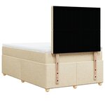 vidaXL Sommier à lattes de lit avec matelas crème 120x190 cm tissu