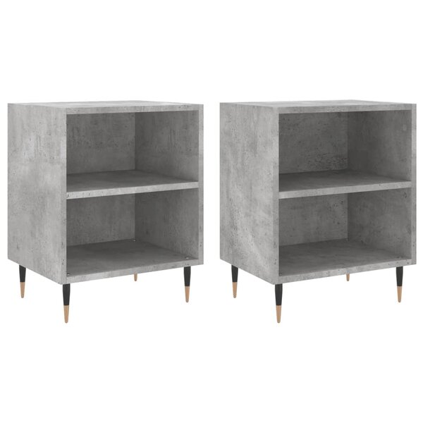 vidaXL Tables de chevet 2 Pièces gris béton 40x30x50 cm bois d'ingénierie