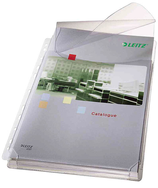 Sachet de 5 pochettes plan en PVC 170 µ grainé Capacité 200 feuilles LEITZ