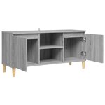 vidaXL Meuble TV avec pieds en bois solide Sonoma gris 103 5x35x50 cm