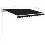 Vidaxl auvent rétractable automatique 350x250 cm anthracite