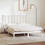 vidaXL Cadre de lit Blanc Bois de pin massif 140x190 cm