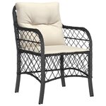 vidaXL Ensemble de salle à manger de jardin 7 pièces avec coussins Noir Poly Rattan