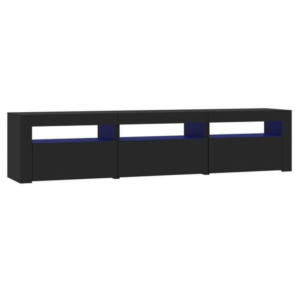 vidaXL Meuble TV avec lumières LED Noir 180x35x40 cm