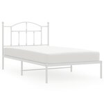 vidaXL Cadre de lit métal avec tête de lit blanc 100x190 cm