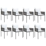 vidaXL Ensemble à manger de jardin 9 Pièces coussins résine tressée acier