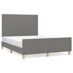 vidaXL Cadre de lit avec tête de lit Gris foncé 140x190 cm Tissu