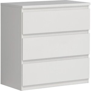 Commode CHELSEA 3 Tiroirs - Couleur blanc mat - 77 2 x 42 x 79 9 cm