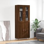 vidaXL Buffet haut Chêne marron 69 5x34x180 cm Bois d'ingénierie