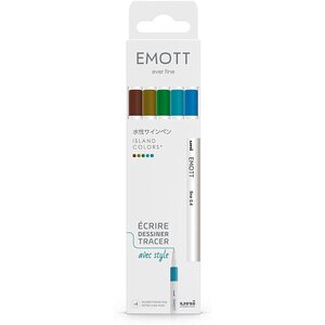 Feutre emott  set de 5 'island colors' uni-ball