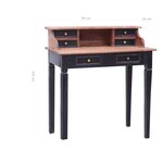 vidaXL Bureau d'écriture et tiroirs 90x50x101 cm bois massif d'acajou