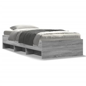 vidaXL Cadre de lit sonoma gris 90x190 cm bois d'ingénierie