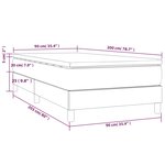 vidaXL Sommier à lattes de lit avec matelas Gris clair 90x200 cm Tissu