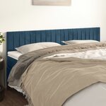 vidaXL Têtes de lit 2 Pièces Bleu foncé 100x5x78/88 cm Velours