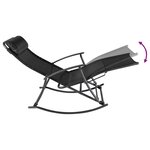 vidaXL Chaise à bascule de jardin Acier et textilène Noir