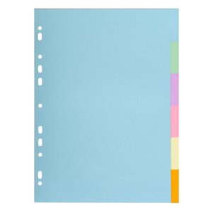 Intercalaires Carte Pastel 170g Forever 6 Positions - A4 - Couleurs Assorties - X 50 - Exacompta
