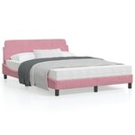 vidaXL Cadre de lit avec tête de lit Rose 140x200 cm Velours
