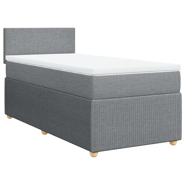 vidaXL Sommier à lattes de lit et matelas Gris clair 90x190 cm Tissu