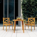 vidaXL Ensemble à manger de jardin 3 Pièces Bois d'acacia solide